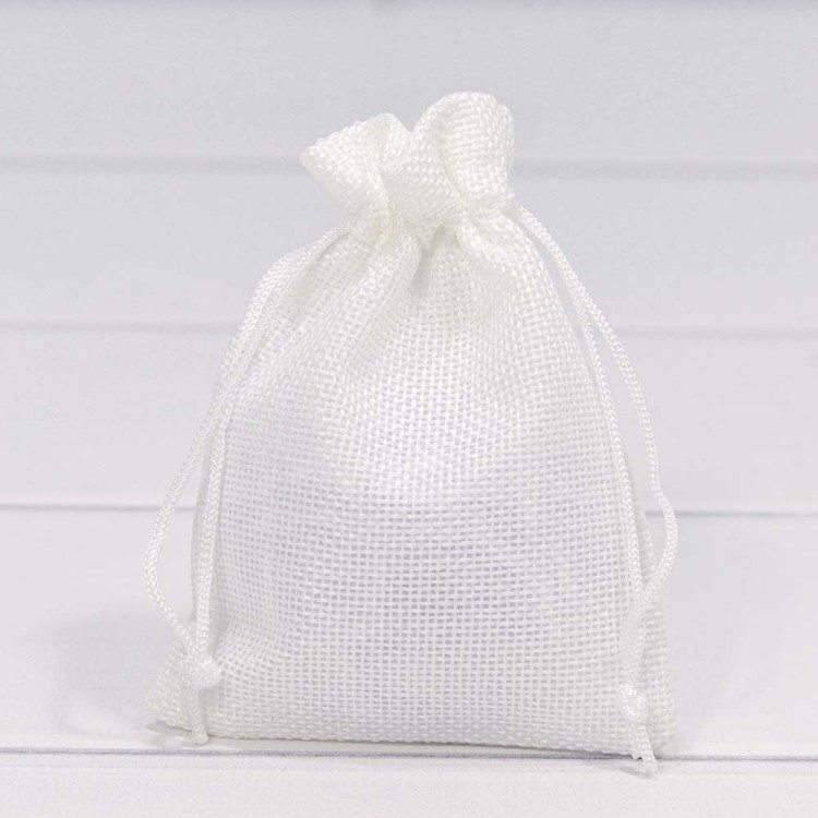 000809I/5 Мешочки из искусственного льна 9*12 см белый 1/50 1/2000