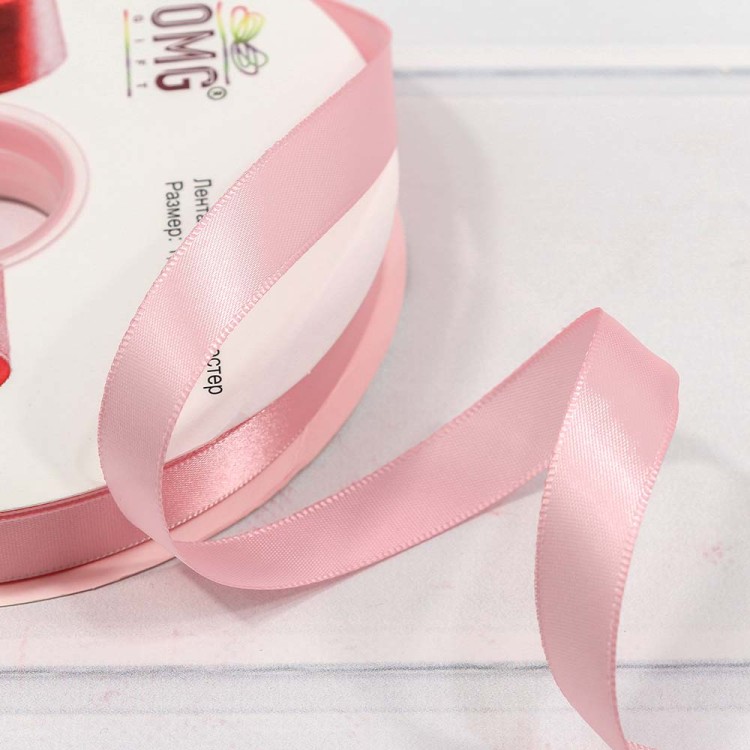 556-15/123 Лента Атласная Полиэстер класс А 1,5см*100ярд Нежно-розовый 1/18 1/72