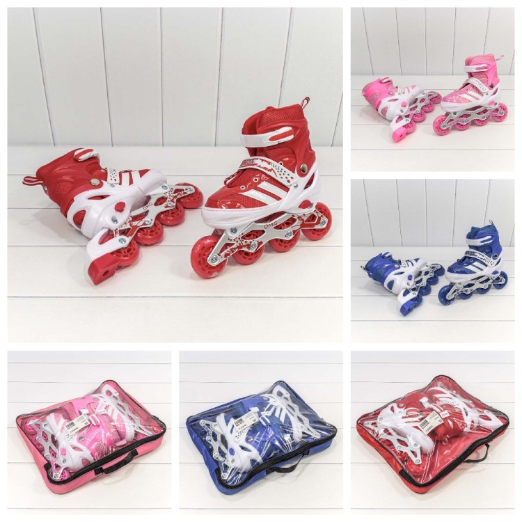 000301-200 Роликовые коньки M (34-37) со светящимися колесами (ассортимент) 1/6