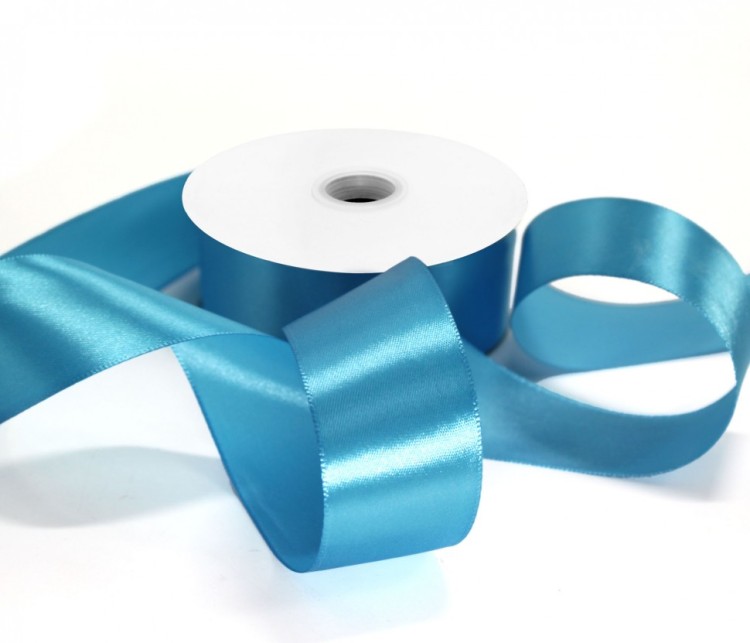554-38/200 Лента атласная сатин 3,8 см*50 ярдов голубой 1/5 1/120