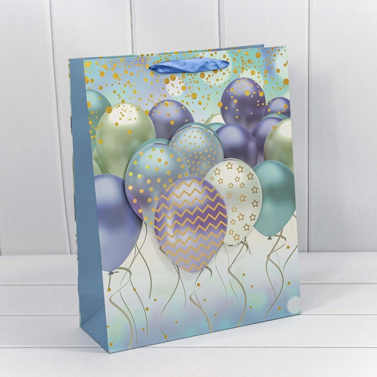 000111A Пакет подарочный с 3D аппликацией "Воздушные шары" (микс) 32*45*15 210г 1/20 1/80