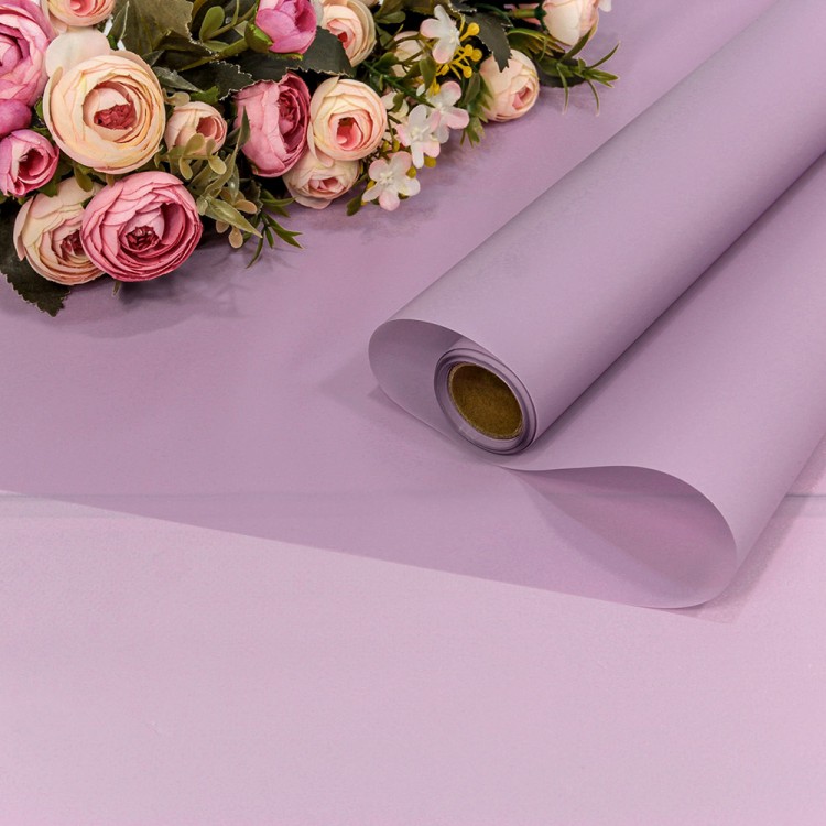 1657/4080 Плёнка 0,58*10м матовая однотонная 55мкм Светло-фиолетовый 1/30