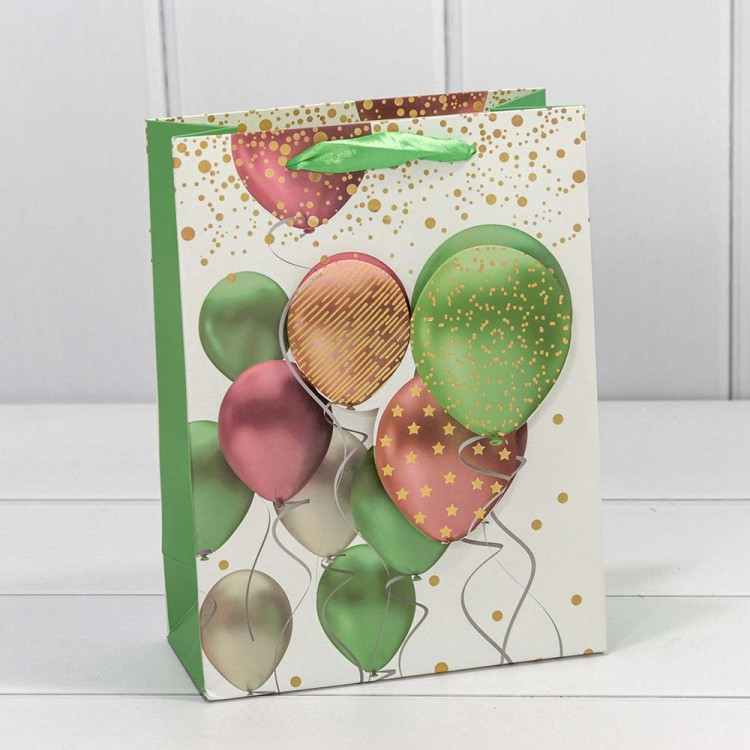 000111E Пакет подарочный с 3D аппликацией "Воздушные шары" (микс) 18*23*10 210г 1/20 1/360