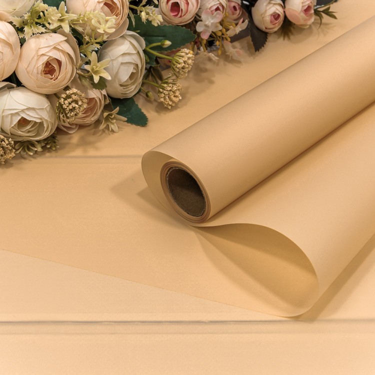 1657/1345 Плёнка 0,58*10м матовая однотонная 55мкм Бледный оранжево-жёлтый 1/30