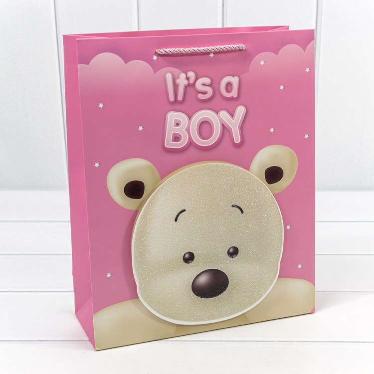 000319A Пакет подарочный с 3D аппликацией "Детский" (микс 319) 30*41,5*12 210г 1/20 1/120