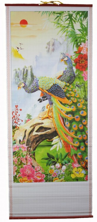 W-605 Бумажное панно с рисунком Павлины 320х840 мм