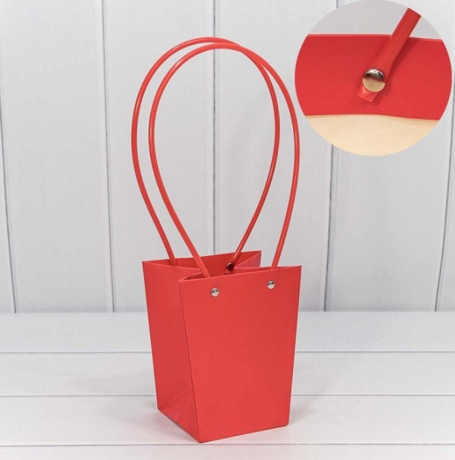 000171G/1 Сумка для цветов 15.5*13*9.5 см красный 1/10 1/150