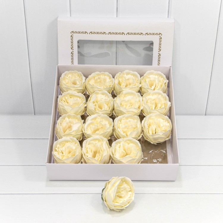 420059/19 Декоративный цветок-мыло "Пион" Шампань 8*8 16шт. 1/20