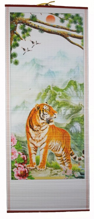 W-608 Бумажное панно с рисунком Тигр 320х840 мм