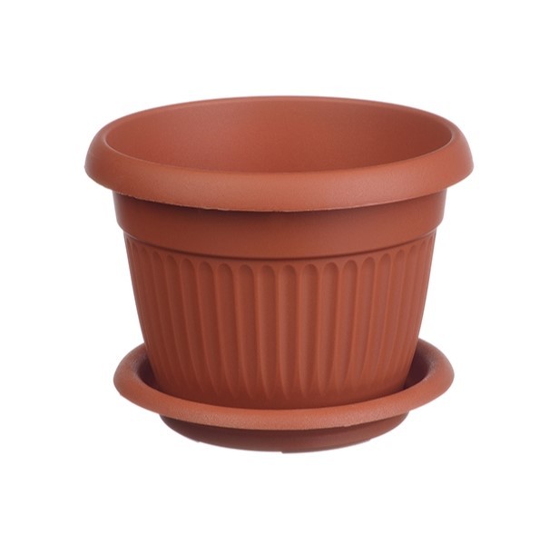 М3019 Кашпо ЛИВИЯ D200мм 2,8л с поддоном Терракотовый