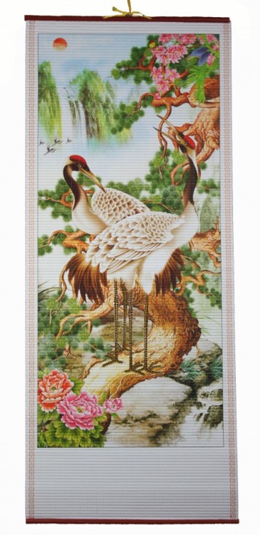 W-609 Бумажное панно с рисунком Аисты 32*84 см