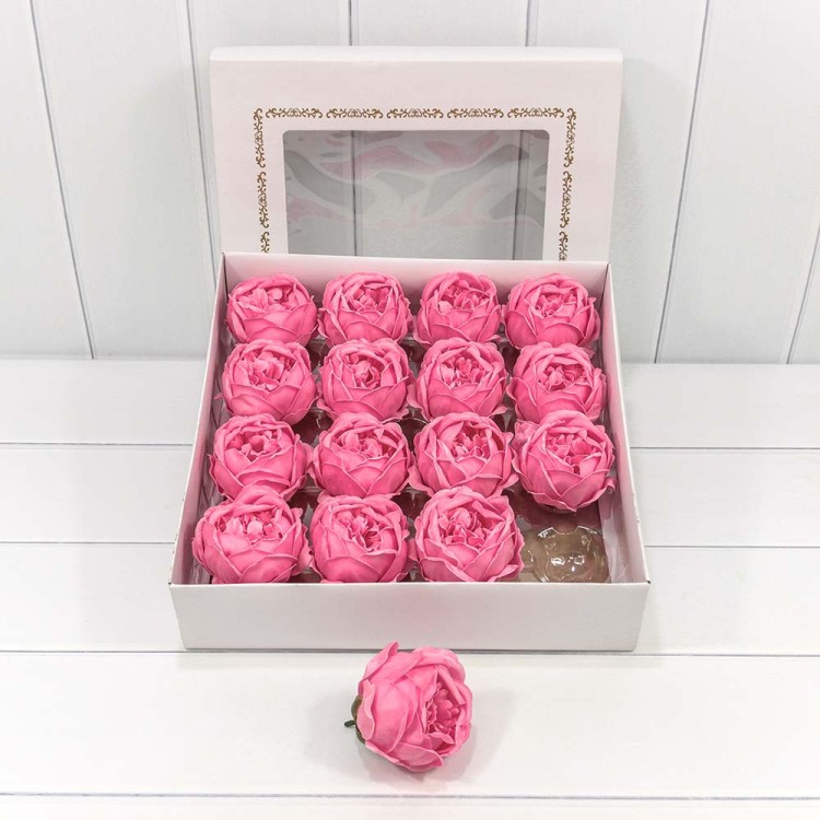 420059/15 Декоративный цветок-мыло "Пион" Тёмно-розовый 8*8 16шт. 1/20