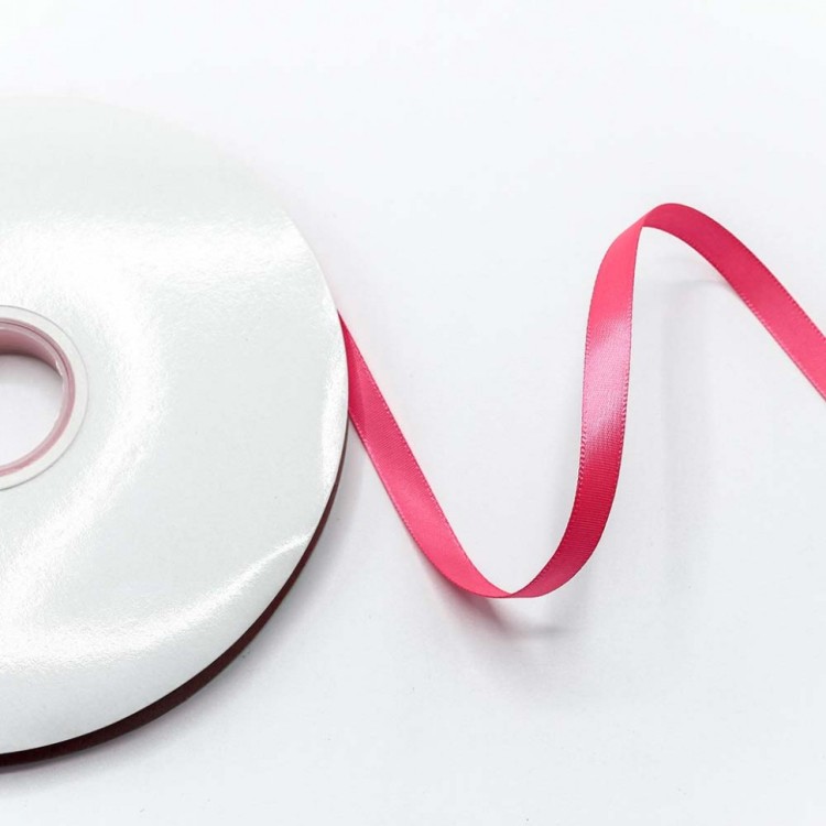 556-10/159 Лента атласная (полиэстер) 1 см*100 ярдов кислотно-розовый 1/26 1/104