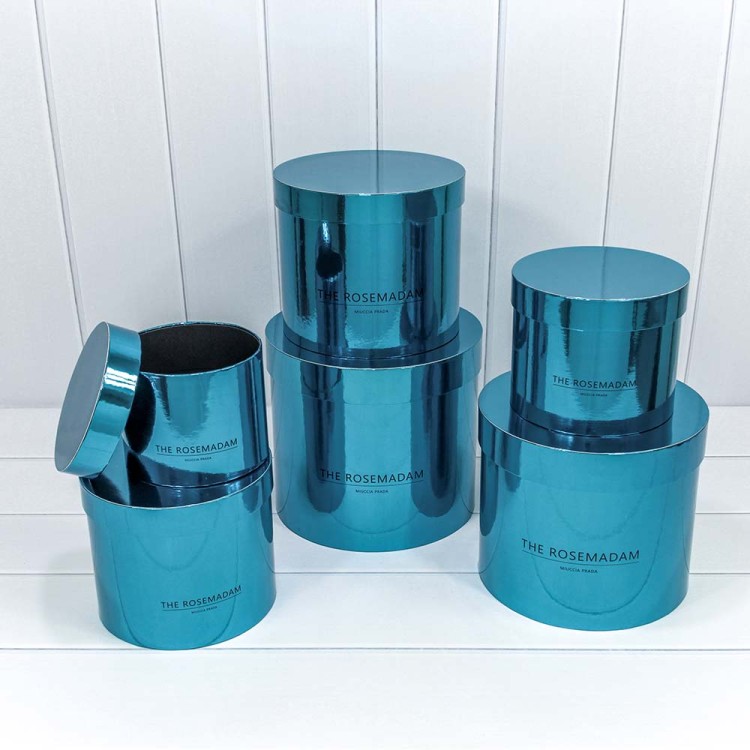 7202306/6 Коробки Цилиндр Набор 1/6 25*22,5 "The Rosemadam" Синий 1/8