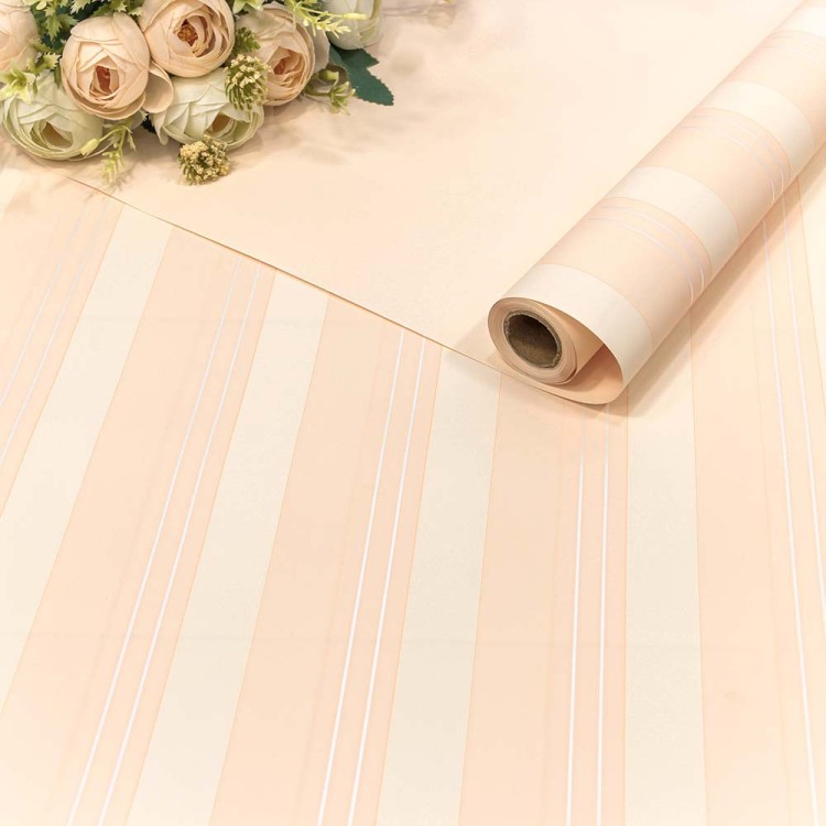001389/1 Плёнка 0,58*10м матовая "Полосы" 60мкм Персиковый 1/30