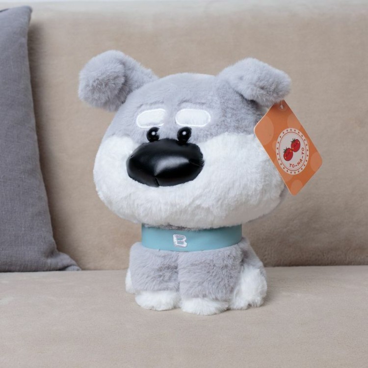 JX504017707GR Мягкая игрушка Собака Хаски размер 40см Серый