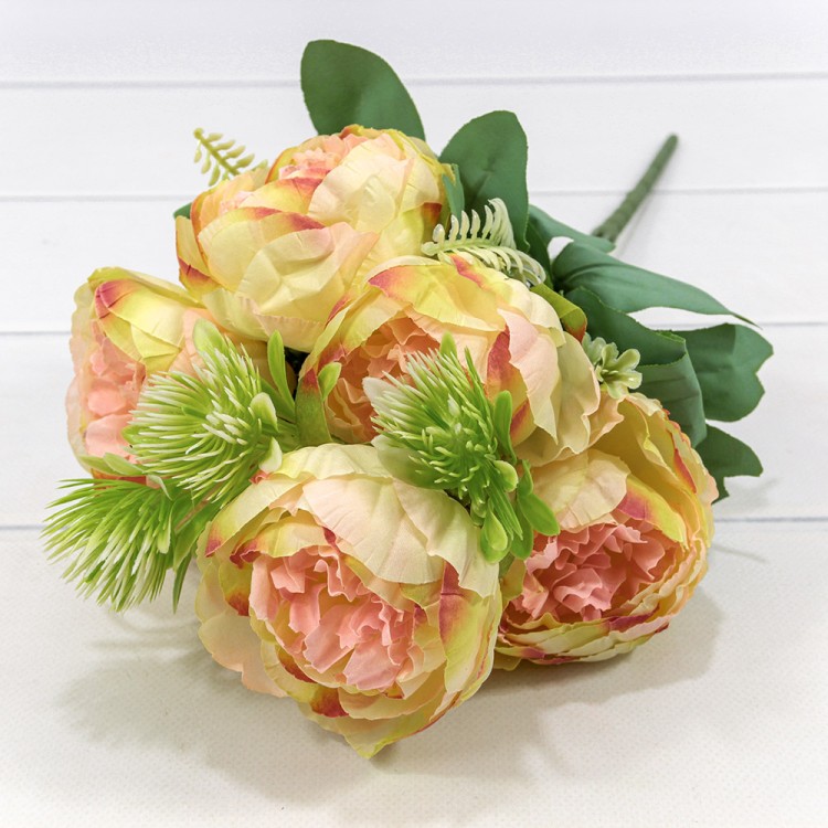 303-06-047/10 Искусственные цветы Пион (6 Цветов) 47 см Лимонный 1/1 303-06-047/10 Искусственные цветы Пион (6 Цветов) 47 см Лимонный 1/1