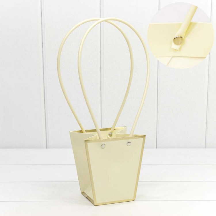 000172H/29 Пакет подарочный "Ваза для цветов" 12,5*12*8 с золотой рамкой Бежевый 1/10 1/200 000172H/29 Пакет подарочный "Ваза для цветов" 12,5*12*8 с золотой рамкой Бежевый 1/10 1/200