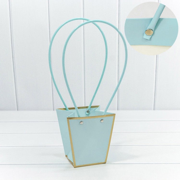 000172H/14 Пакет подарочный "Ваза для цветов" 12,5*12*8 с золотой рамкой Голубой 1/10 1/200 000172H/14 Пакет подарочный "Ваза для цветов" 12,5*12*8 с золотой рамкой Голубой 1/10 1/200