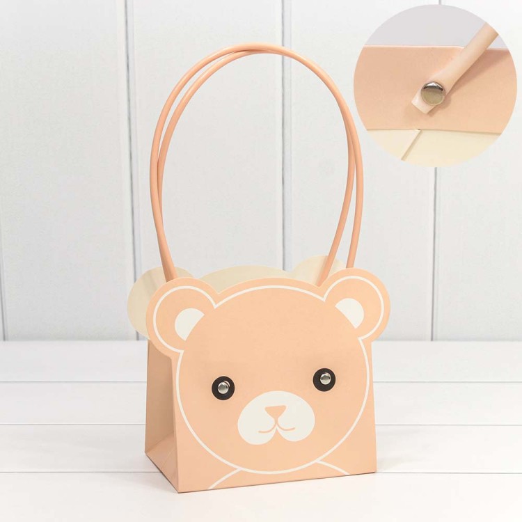 000176GA/2 Пакет подарочный "Ваза для цветов" 14,5*10*14,5 "Мишка" Персиковый 1/10 1/150 000176GA/2 Пакет подарочный "Ваза для цветов" 14,5*10*14,5 "Мишка" Персиковый 1/10 1/150