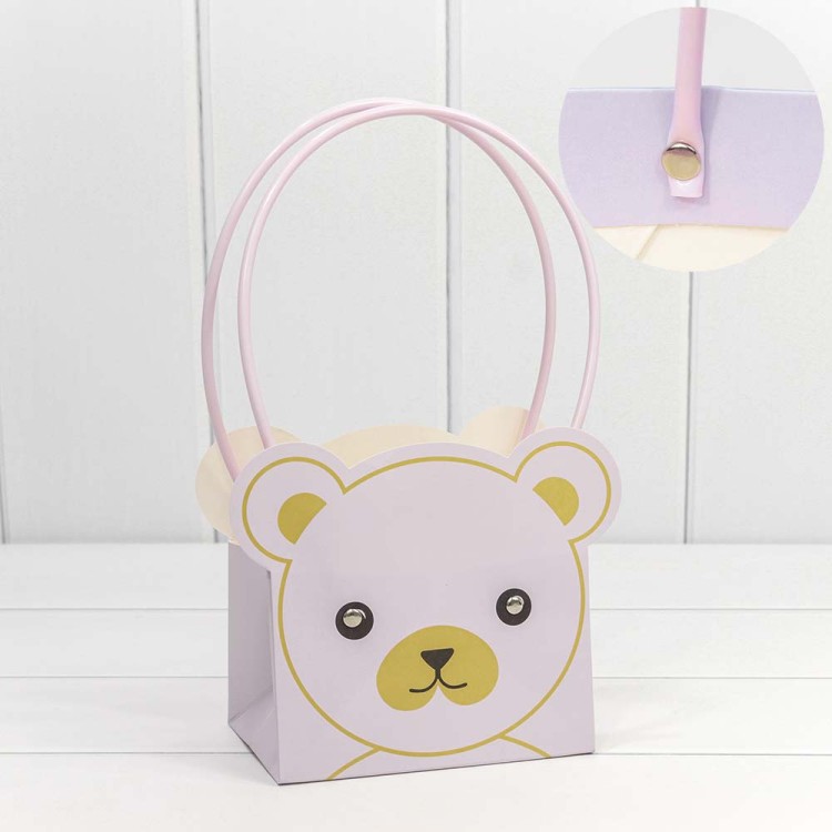 000176GA/21 Пакет подарочный "Ваза для цветов" 14,5*10*14,5 "Мишка" Бледно-сиреневый 1/10 1/150 000176GA/21 Пакет подарочный "Ваза для цветов" 14,5*10*14,5 "Мишка" Бледно-сиреневый 1/10 1/150