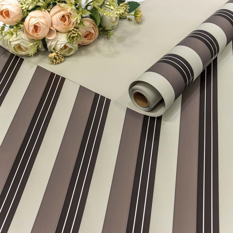 001389/8 Плёнка 0,58*10м матовая "Полосы" 60мкм Серый 1/30