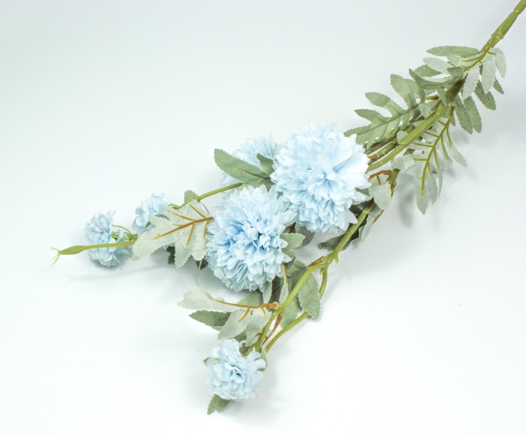 303-01-080/01 Искусственные цветы Ветка Хризантемы 80 см Голубой 1/1 