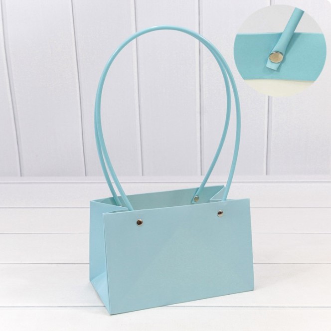 000171GA/14	Пакет подарочный "Ваза для цветов" 19*12*10,5 Голубой 1/10 1/150