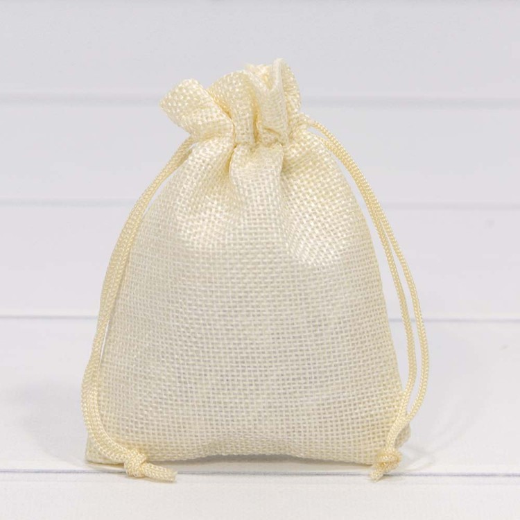 000809I/8 Мешочки из искусственного льна 9*12 см бежевый 1/50 1/2000