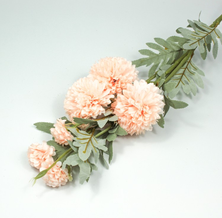 303-01-080/04 Искусственные цветы Ветка Хризантемы 80 см Персиковый 1/1  