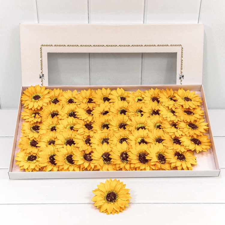 420054/1	Декоративный цветок-мыло "Гербера" Жёлтый 8см 50шт. 1/20