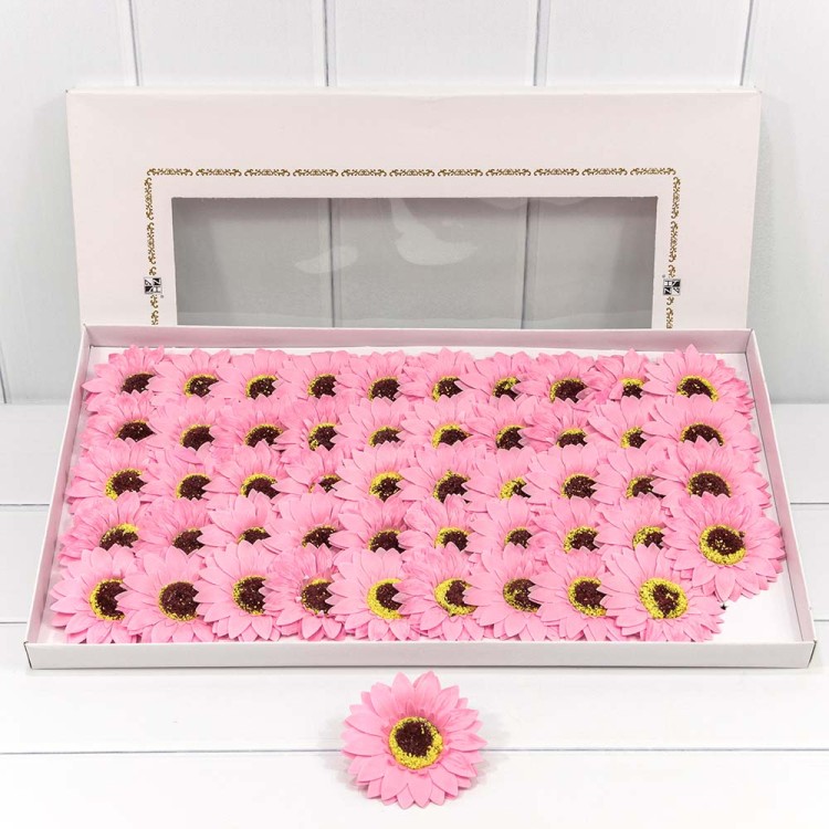 420054/15 Декоративный цветок-мыло "Гербера" Розовый 8см 50шт. 1/20