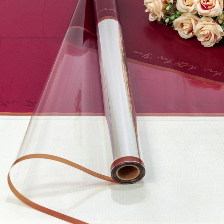 1634/3 Плёнка 0,57*10м матовая/глянцевая с окошком 55мкм Винный 1/30