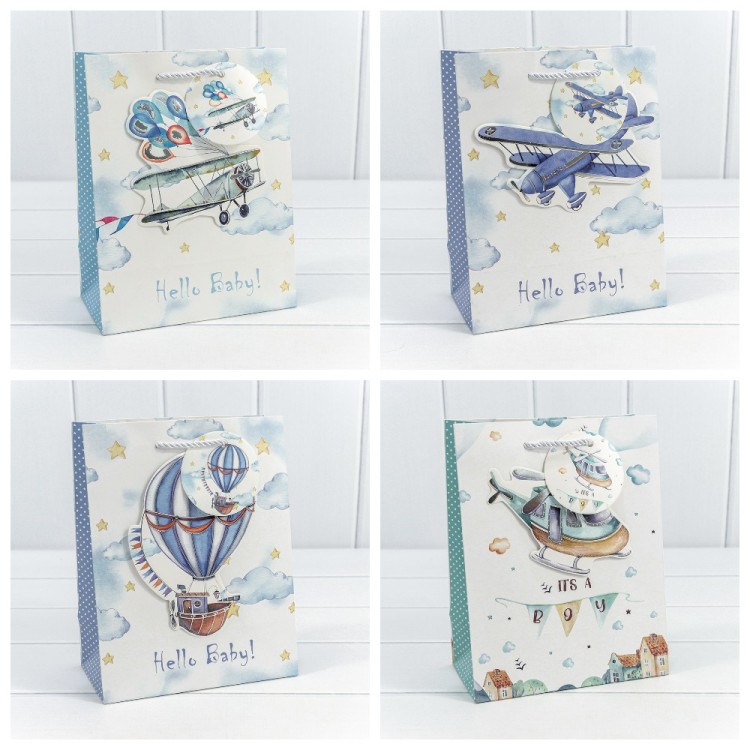 000316E Пакет подарочный с 3D аппликацией "Детский" (микс 316) 18*23*10 210г 1/20 1/360