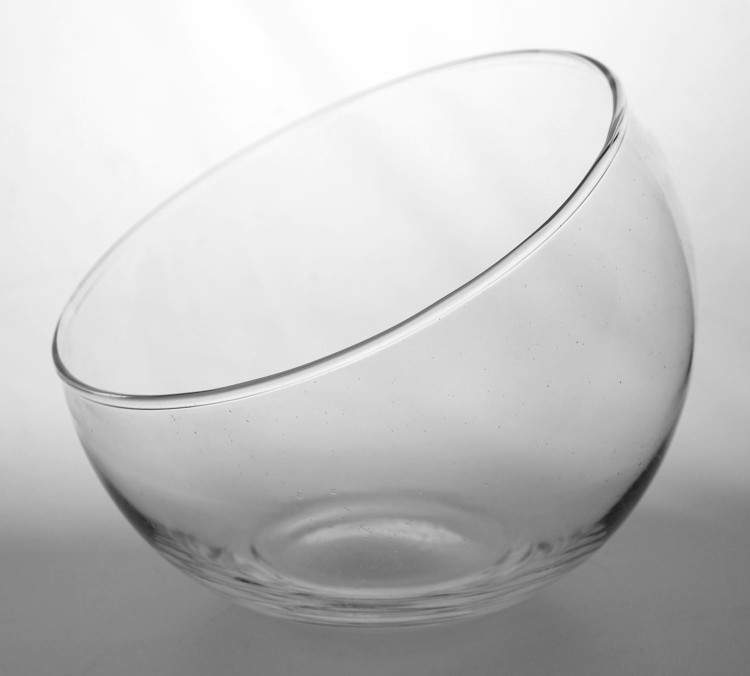 1669 Ваза " Анабель" шаровая с косым резом прозрачная H-130мм D-157мм (1,66 л)