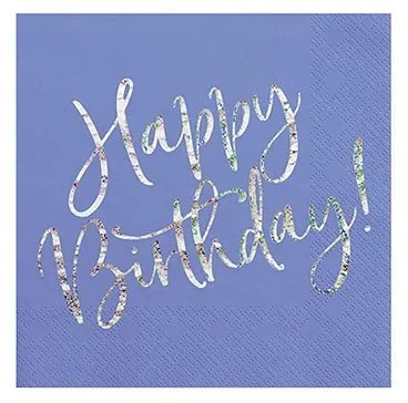 1502-5549 Салфетки большие Happy B'day! синие 20шт 33см