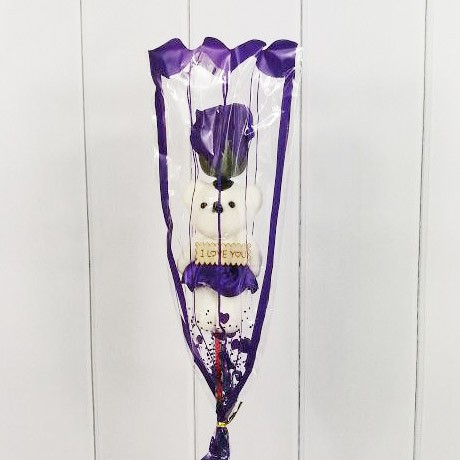 4500/5 Роза с мишкой фиолетовый