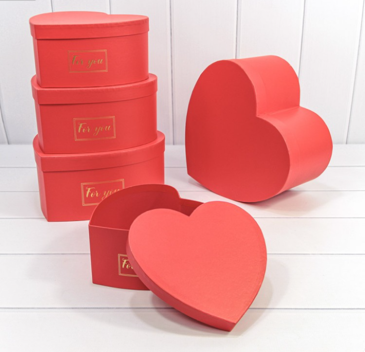 720911/2 Коробки "Сердце" Набор 1/5 27*26*13 Красный 1/12