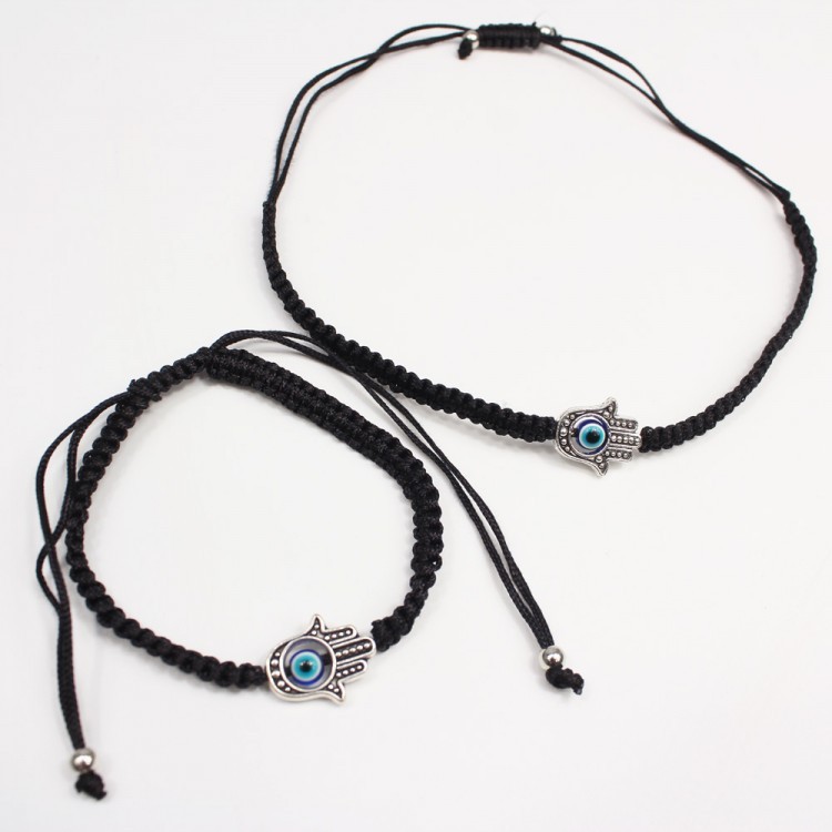 200203 Браслет от сглаза "Рука Фатимы" (черный) d=50(100) мм 