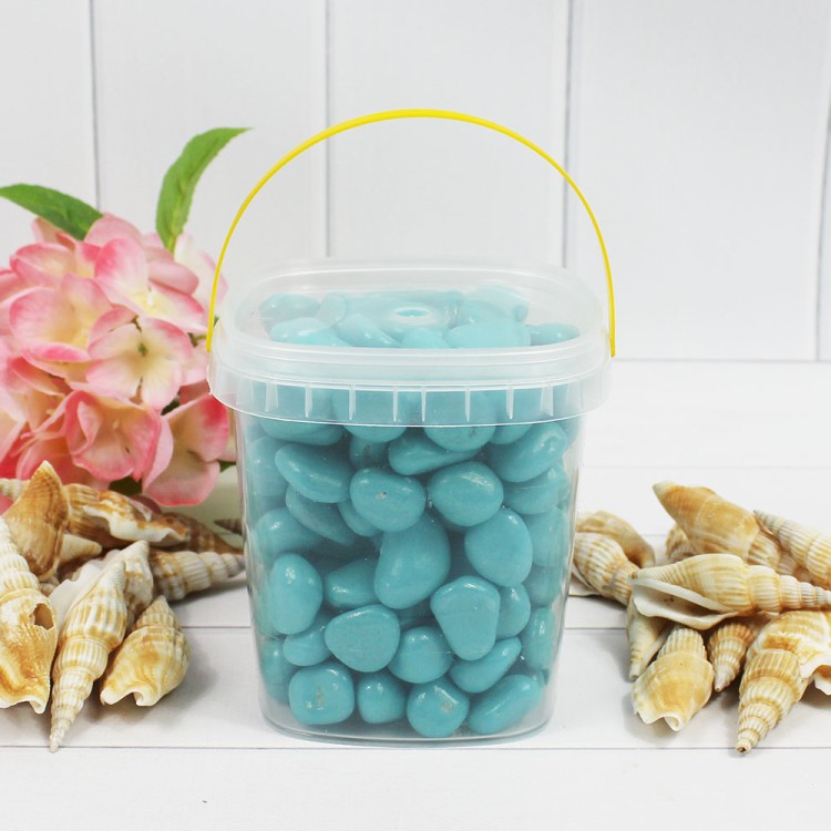 301789100902 Галька цветной крупная бирюза (фракция 10-15 мм) вес: 1000г, объем: 650мл