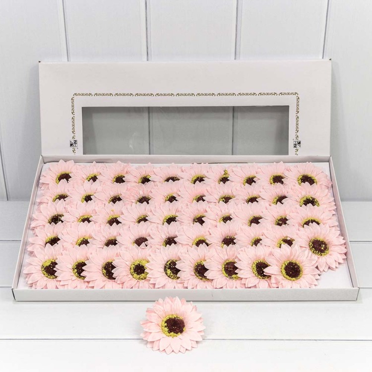 420054/14 Декоративный цветок-мыло "Гербера" Светло-розовый 8см 50шт. 1/20