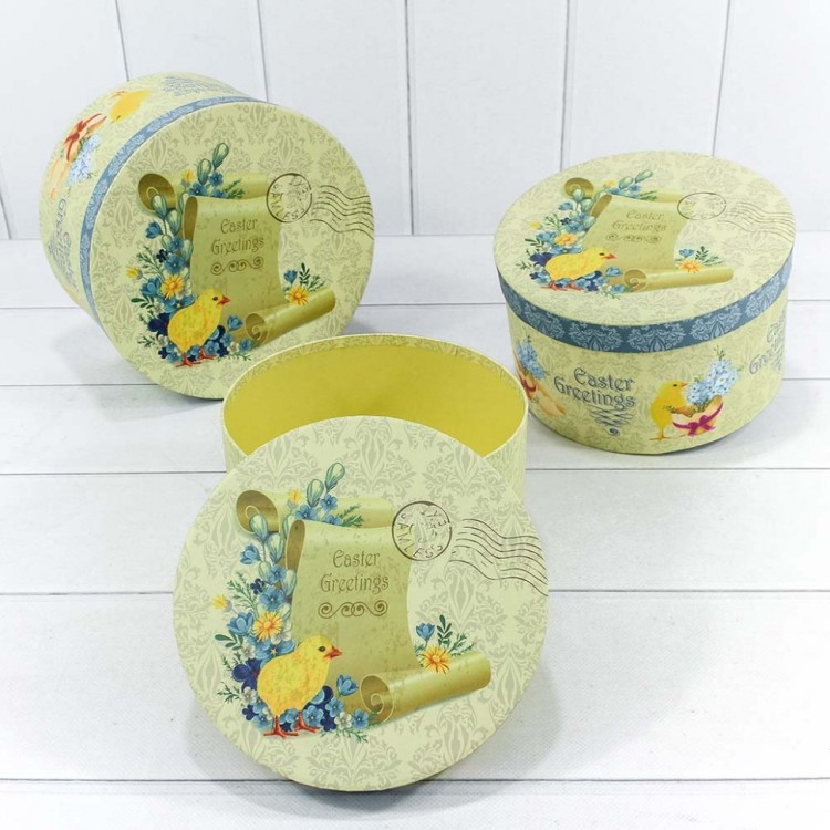 720-731 Набор коробок 1/3 круглый Greetings 22*13 см