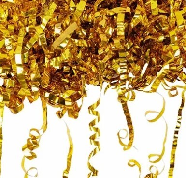 1501-4957 Хлопушка Бумфети 20см серпантин золото