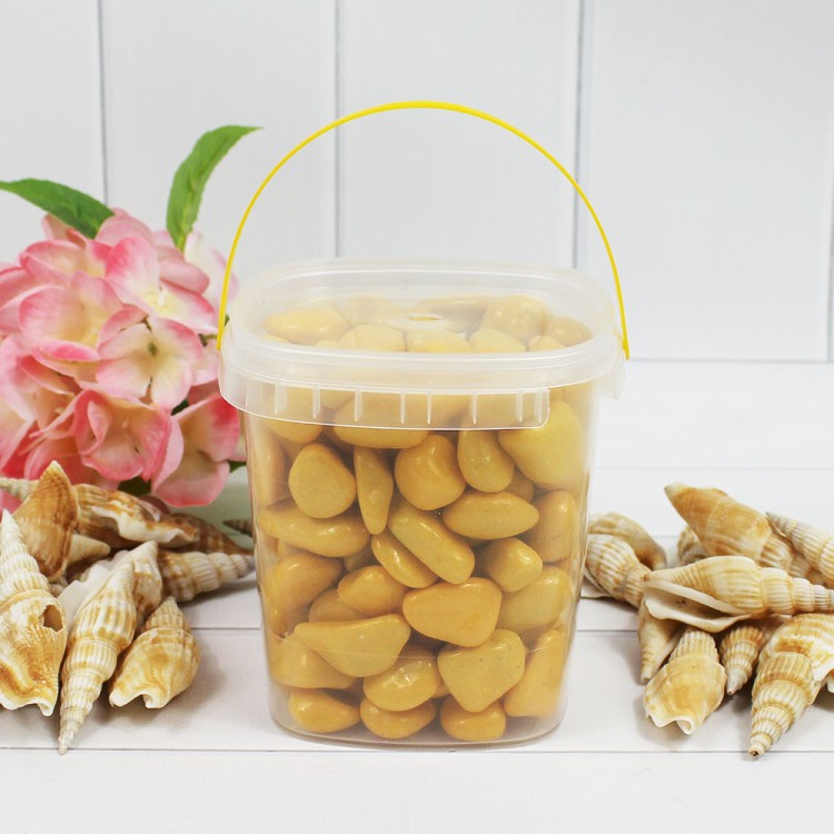 301789100905 Галька цветной крупная желтая (фракция 10-15 мм) вес: 1000г, объем: 650мл