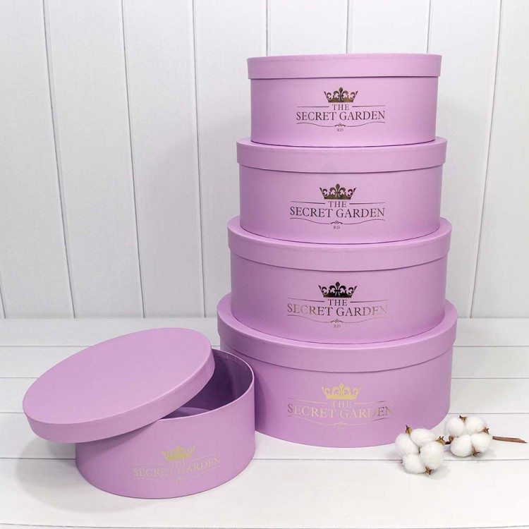 720888/5 Коробки Круглые Набор 1/5 37,5*14,5 "The Secret Garden" Сиреневый 1/6