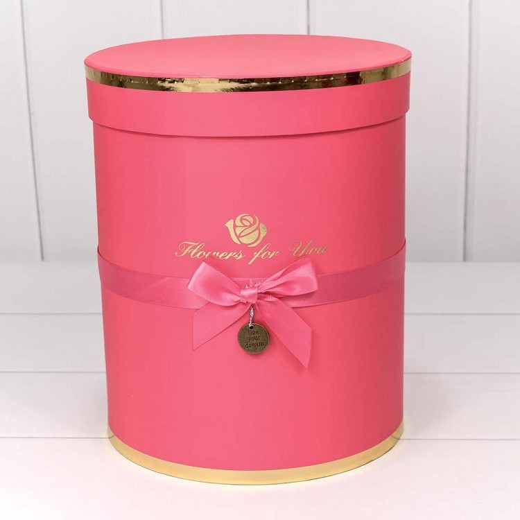 720950/5	Коробки Цилиндр Набор 1/6 21*25,5 "Flowers for you" Тёмно-розовый 1/8