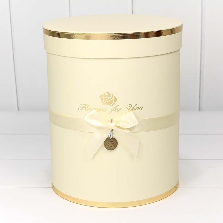 720950/7 Коробки Цилиндр Набор 1/6 21*25,5 "Flowers for you" Бежевый 1/8