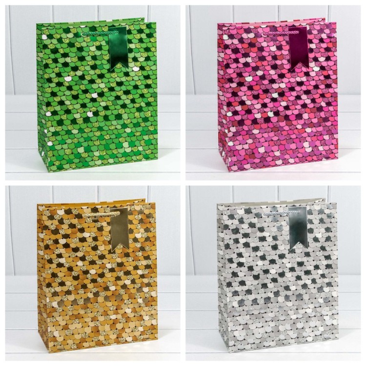 000208C Пакет подарочный с тиснением "Кружочки" (микс) 26*32*13 210г 1/20 1/240