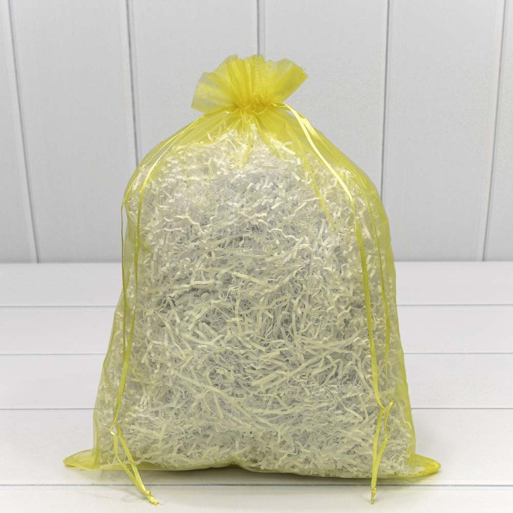 000801-14A Мешочки из органзы  30*40 см однотонные желтый 1/100 1/2000