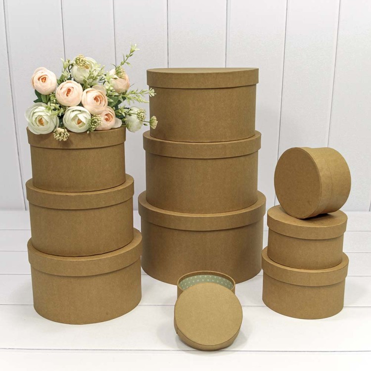 721814/1296 Коробки Круглые Набор 1/10 27,5*14,7 Крафт 1/6